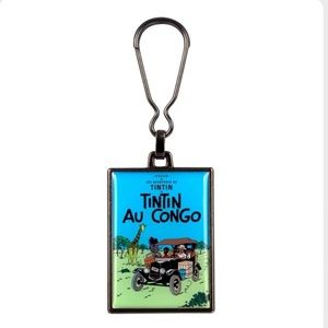 Metal keychain on the theme " Tintin au Congo”